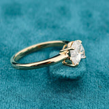 Side Band View of 1 Carat Fancy Solitaire Cat Diamond Ring