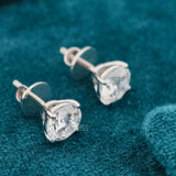 Side View of 1 Carat Diamond Stud Earrings​
