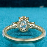 Full Back View of 1 Carat Oval Diamond Ring Lab Grown