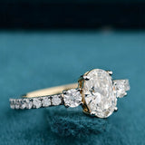 Side Front View of 1 Ct Oval Diamond Ring