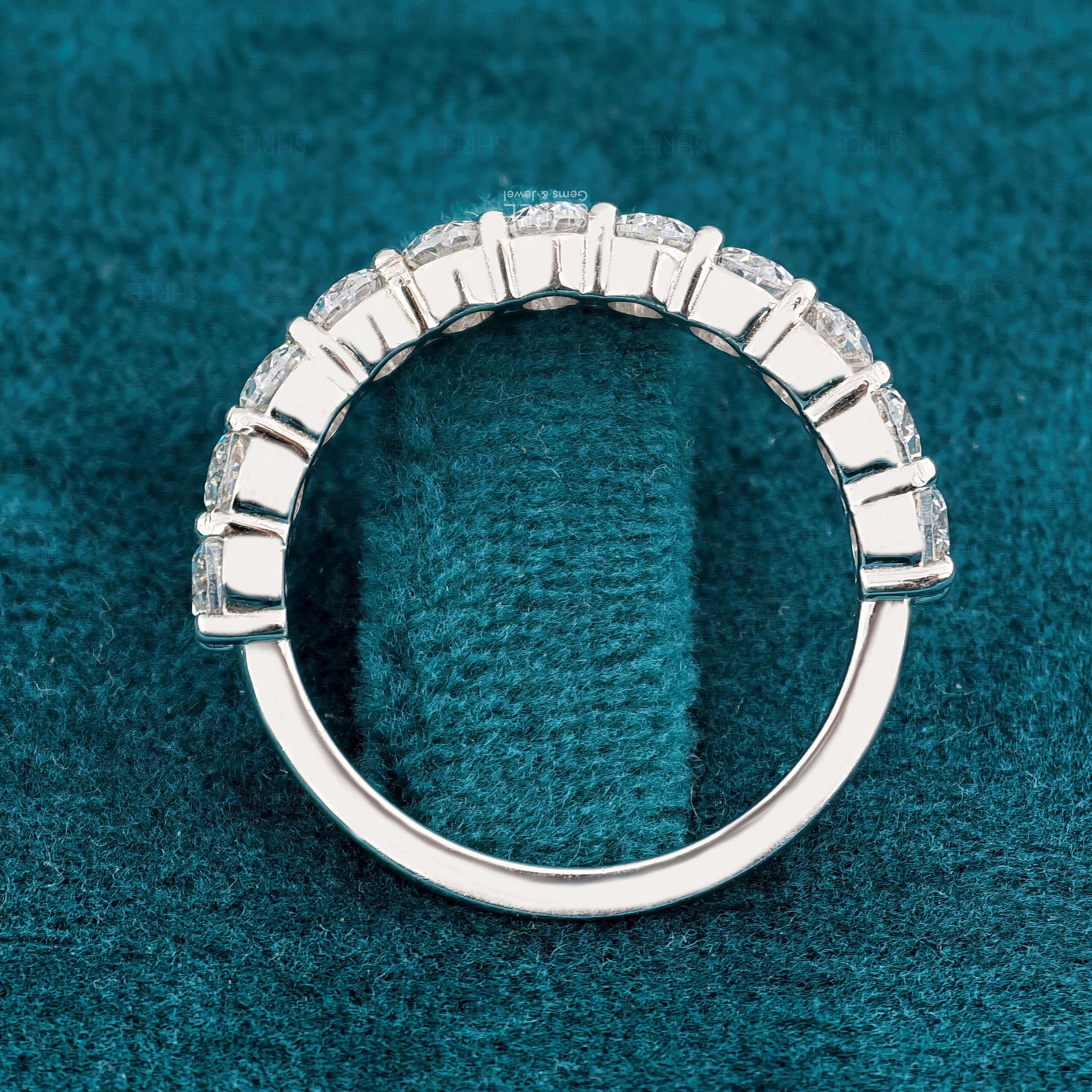 Full band view of 1 Carat Oval Diamond Half Eternity Band​