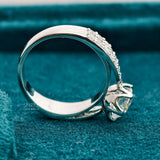Full Band View of 1 Carat Round Brilliant Lab Grown Diamond Ring with Side Accents