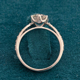 Details setting view 1 Carat Round Brilliant Lab Grown Diamond Ring with Side Accents