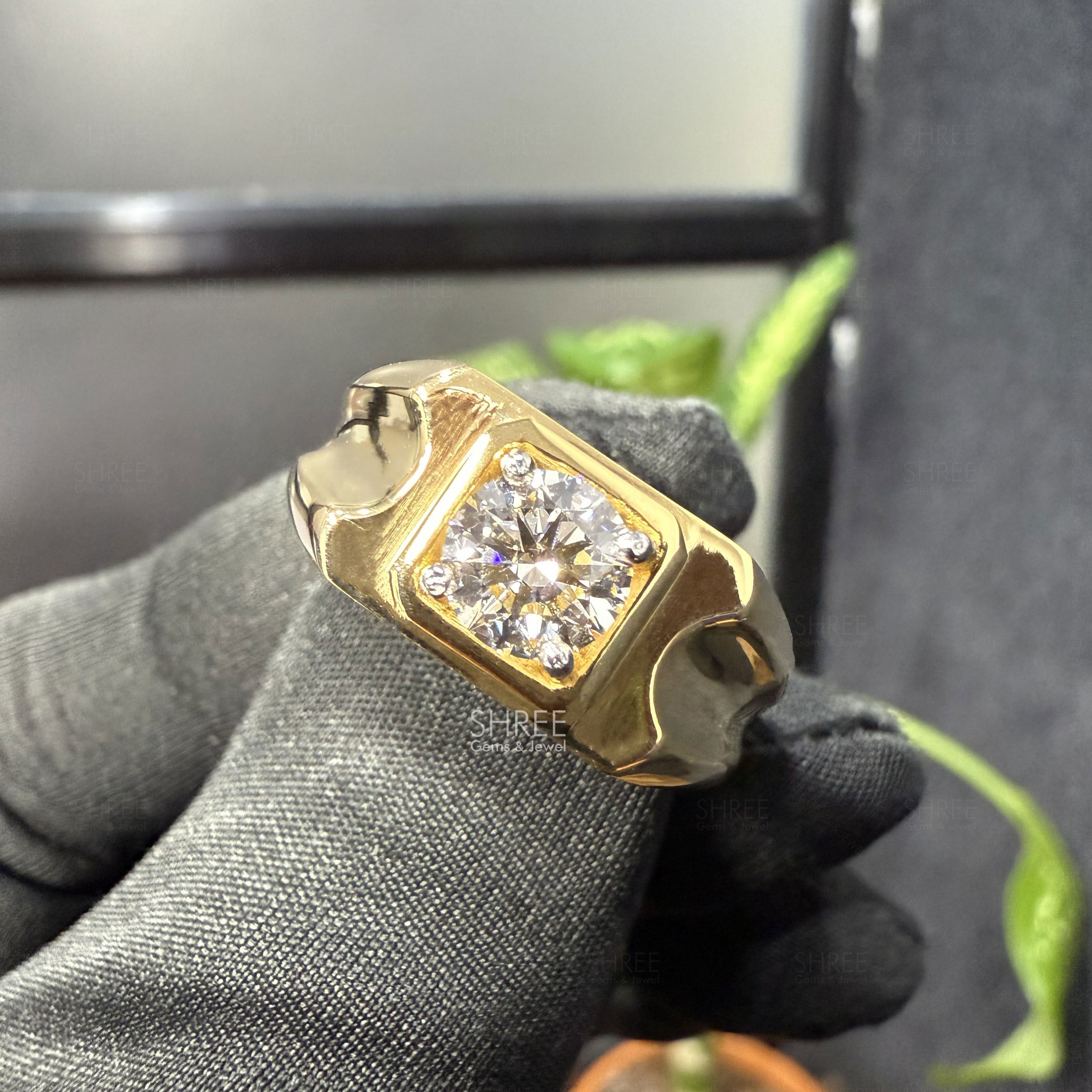 front view of mens diamond rings​