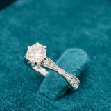 Side view of 1 Carat Vintage Milgrain Lab Diamond Ring For Her