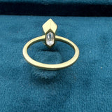 Back Side View of 1 Ct Elongated Hexagon Lab Diamond Engagement Ring