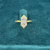 Front View of 1 Ct Elongated Hexagon Lab Diamond Engagement Ring