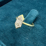 SIde View of 1 Ct Elongated Hexagon Lab Diamond Engagement Ring
