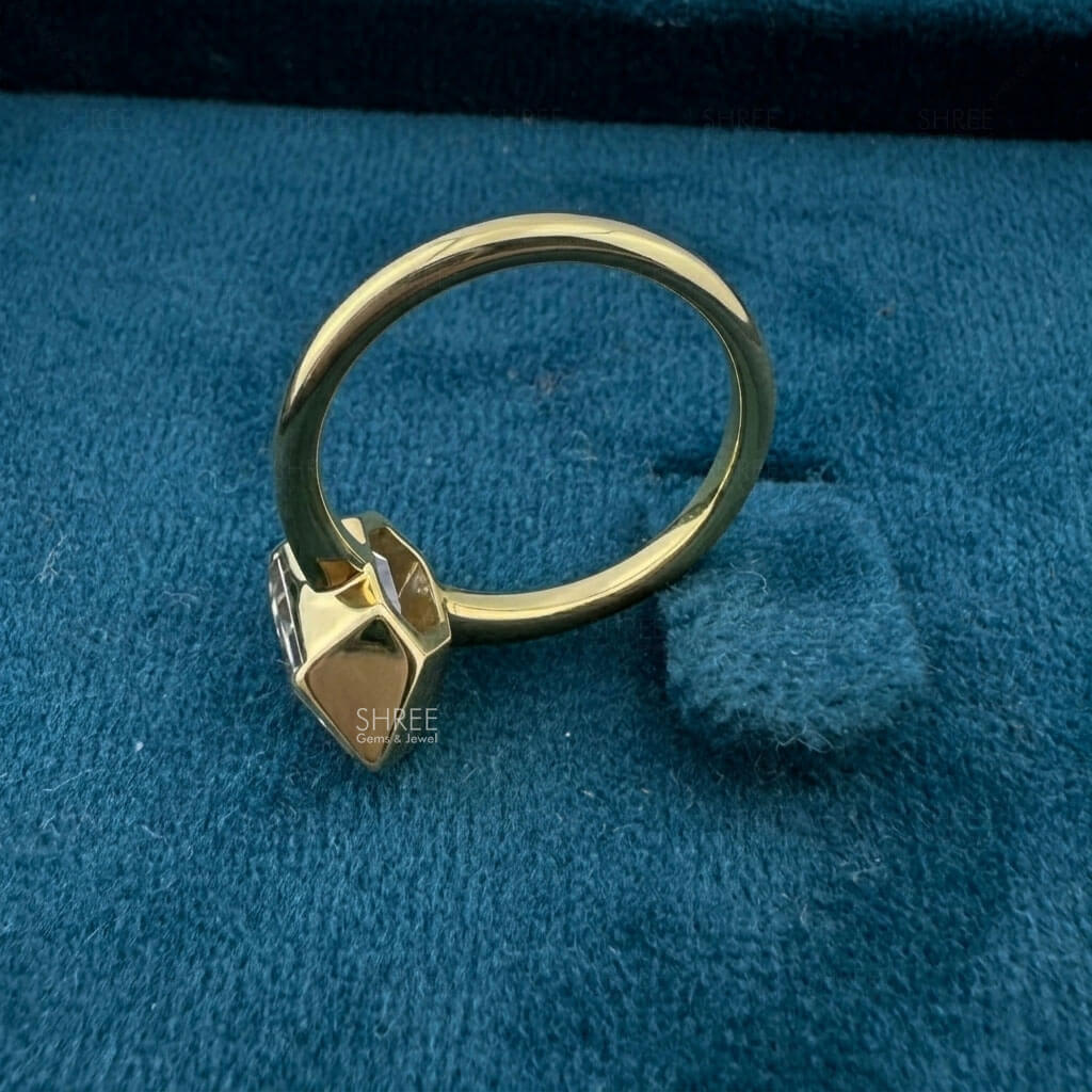 Gallery View of 1 Ct Elongated Hexagon Lab Diamond Engagement Ring