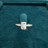 front view of emerald cut lab grown diamond ring​
