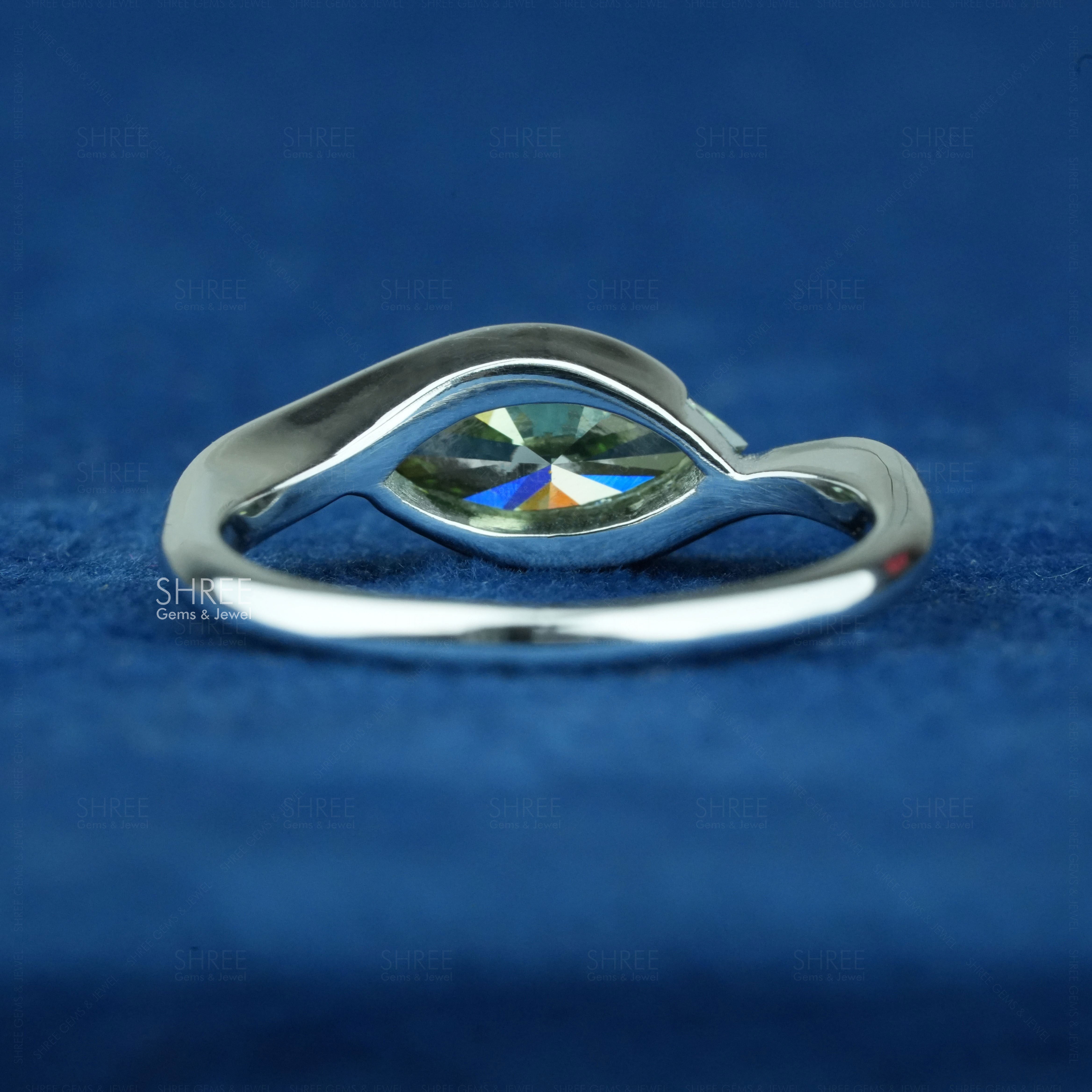 back view of solitaire 1 carat diamond ring
