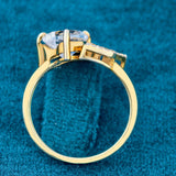 Back / Band View of 1 Ct Heart Shaped Lab Diamond Initial Ring
