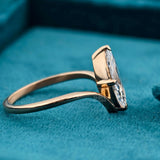 Angle outer view of 1 Ct Marquise Cut Lab Grown Diamond V-Band Solitaire Ring