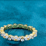 Angled Outer View of Marquise and Round Cut Lab Created Diamond Wedding Band​