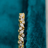 Side View of Marquise and Round Lab Grown Diamond Wedding Band