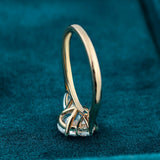 Full Ring Structure View Of1 Ct Oval & Pear Cut Three Stone Lab Grown Diamond Ring​