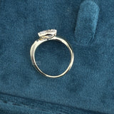 top view of 1 carat pear shaped diamond ring​
