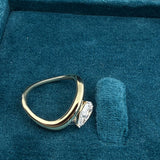 top view of 1 ct pear shape women's solitaire diamond engagement ring​
