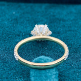 back view of round lab diamond ring