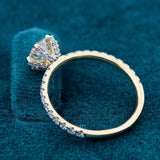 Side view of round diamond ring 