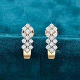 front view of diamond hoop earrings​
