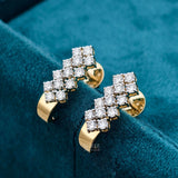 side view of diamond hoop earrings for women