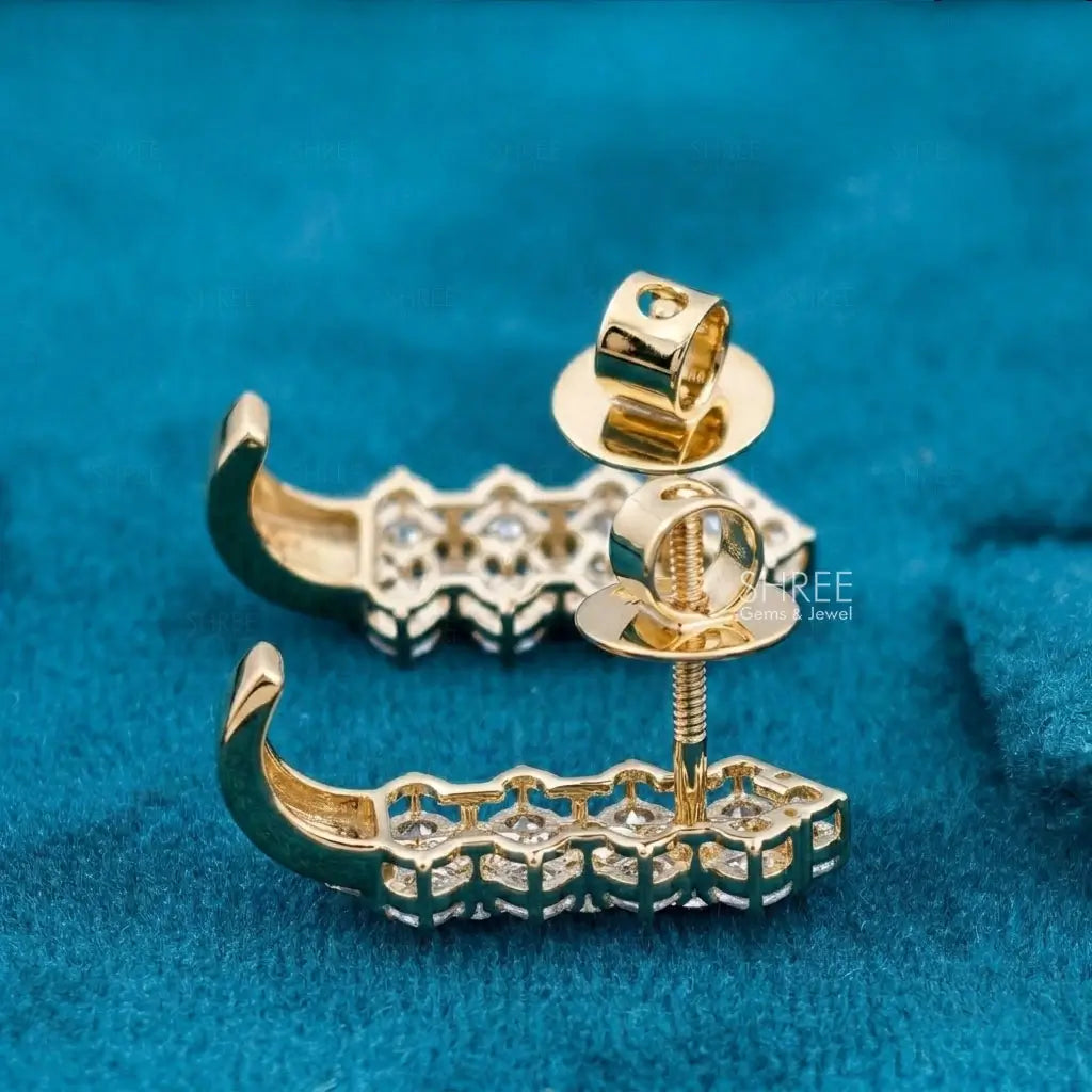 back side view of womens diamond hoop earrings​
