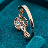 Gallery view of 1 Ct Round Diamond Twisted Halo Engagement Ring