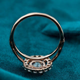 Upside down view of 1Ct Round Lab Diamond Vintage Style Halo Engagement Ring