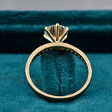 Top View of 1 Ct Round Lab Grown Diamond Engagement Ring