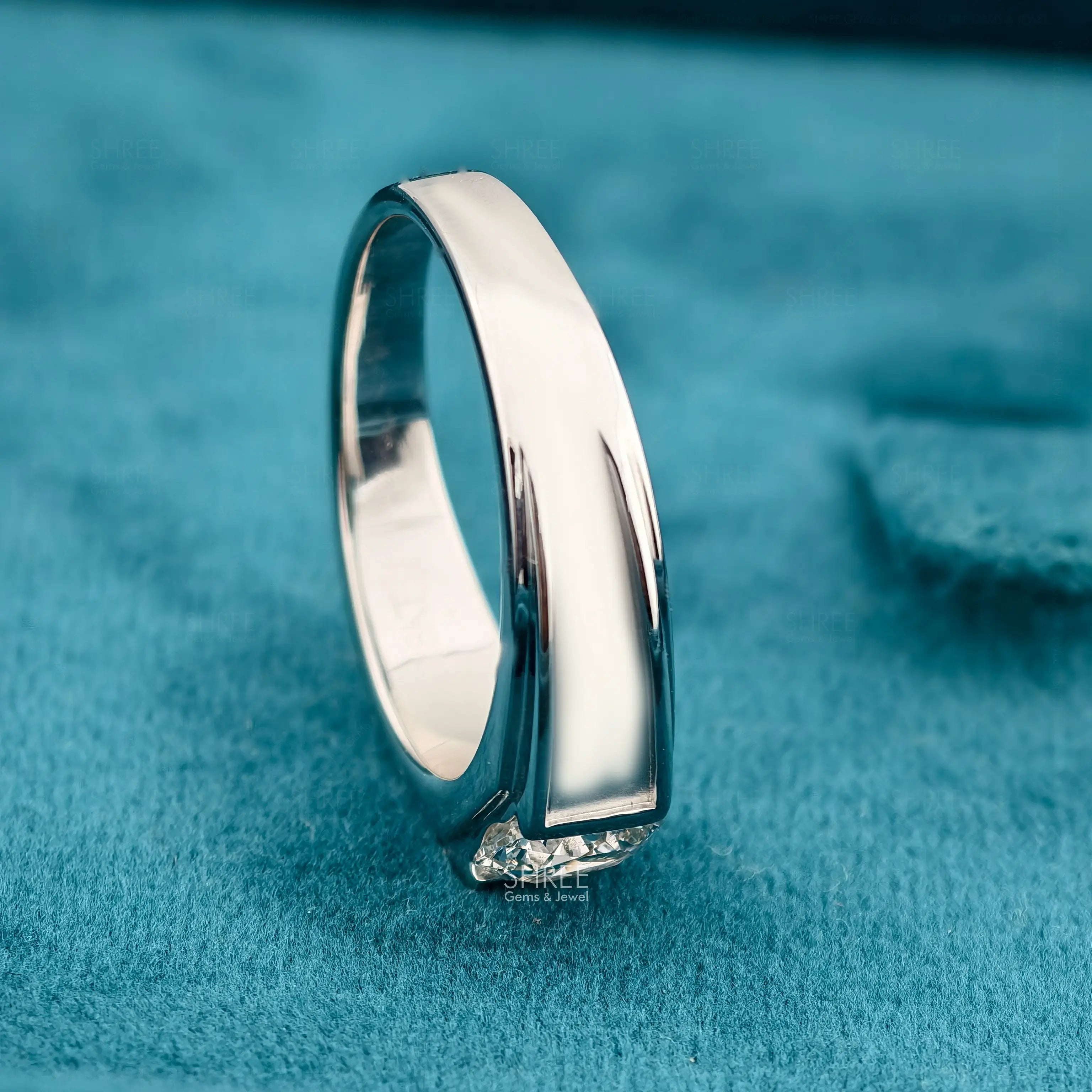Back View of Solitaire Round Diamond Ring​