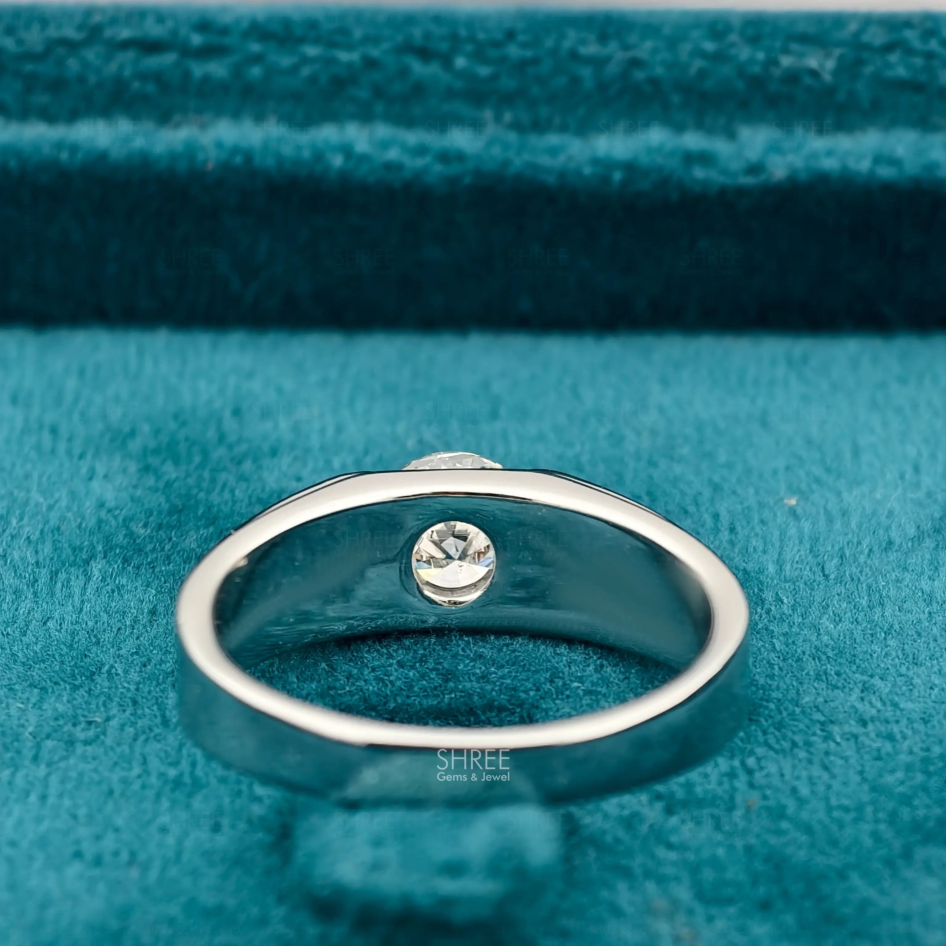 Back View of Solitaire Round Diamond Ring​