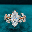 Front View Of 1 Ct Vintage Marquise Lab Grown Diamond Ring​
