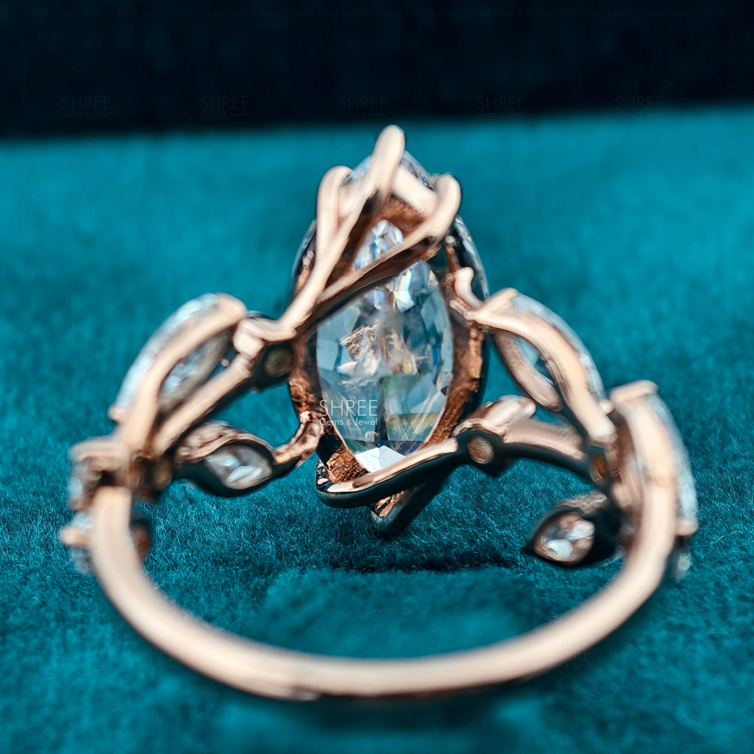 Back View of Marquise Diamond Engagement Rings