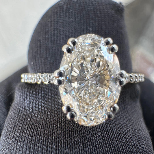 front view of 1 Ct Oval Diamond Ring for Women