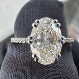 front view of 1 Ct Oval Diamond Ring for Women