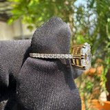 side view of oval diamond engagement ring