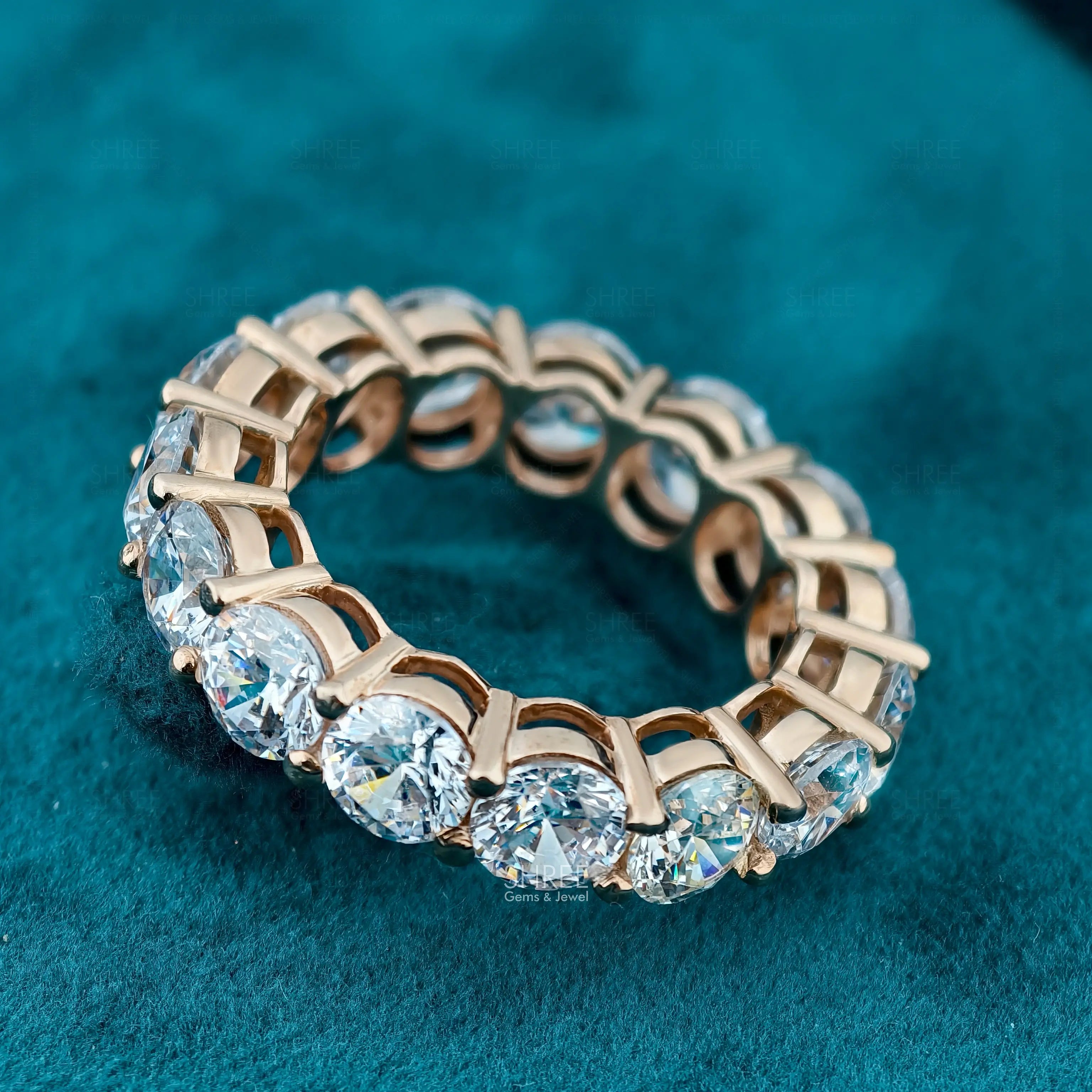 Close View of 2.40 Ct Round Lab Diamond Eternity Band