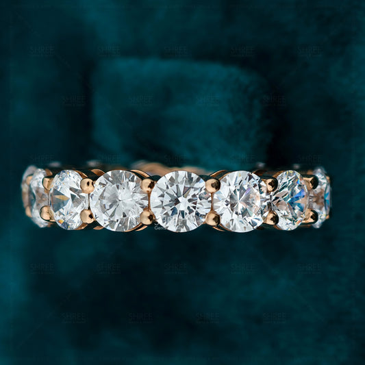 Front View of 2.40 Ct Round Lab Diamond Eternity Band