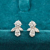 front view of lab diamond stud earrings for women​