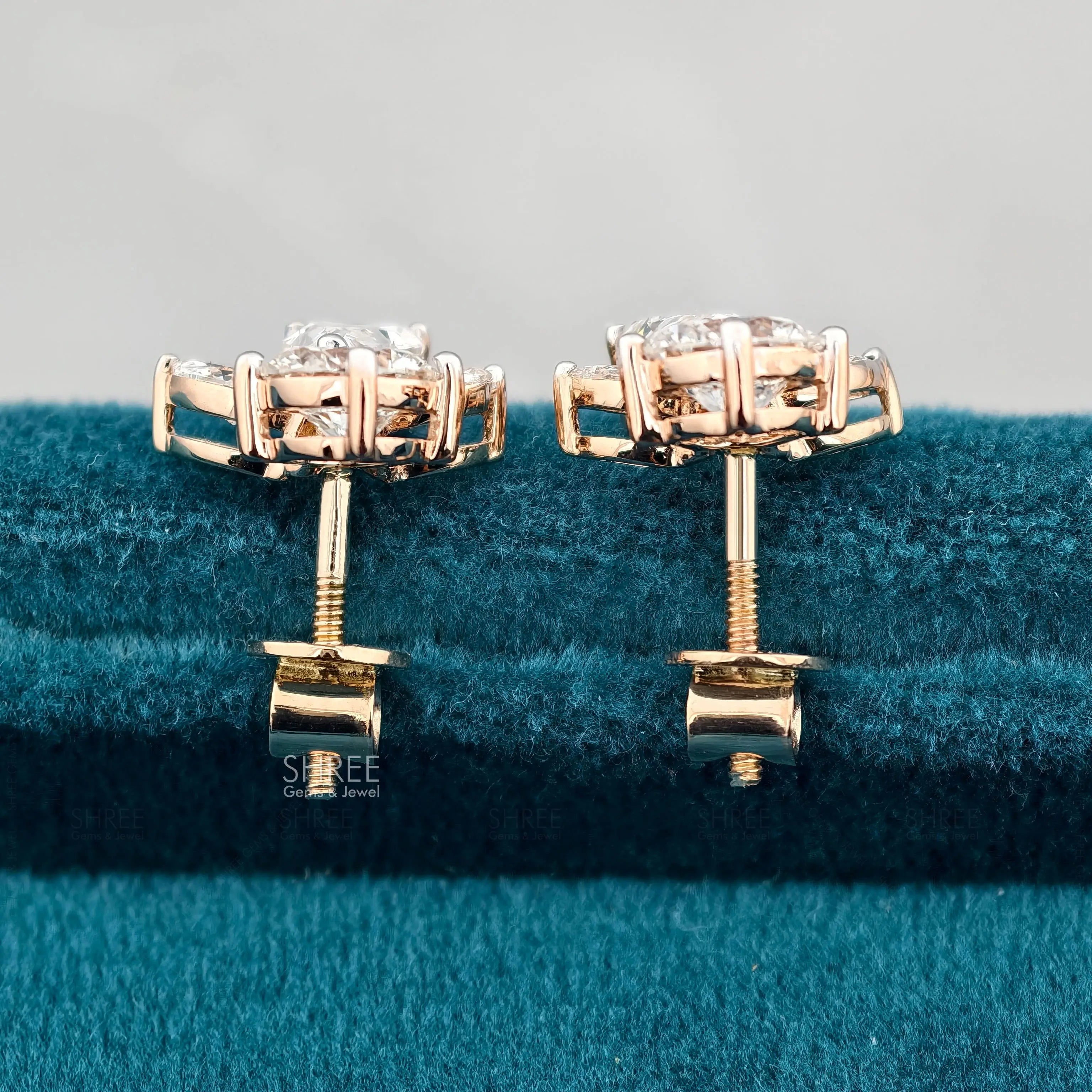screw back view of lab grown diamond earrings for sale​