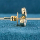 side view of bezel diamond stud earrings​