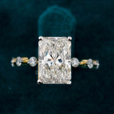 Front View Of 2.50 Ct Radiant Cut 7 Stone Lab Diamond Ring
