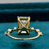 Back View of Radiant Cut Diamond Engagement Ring​

