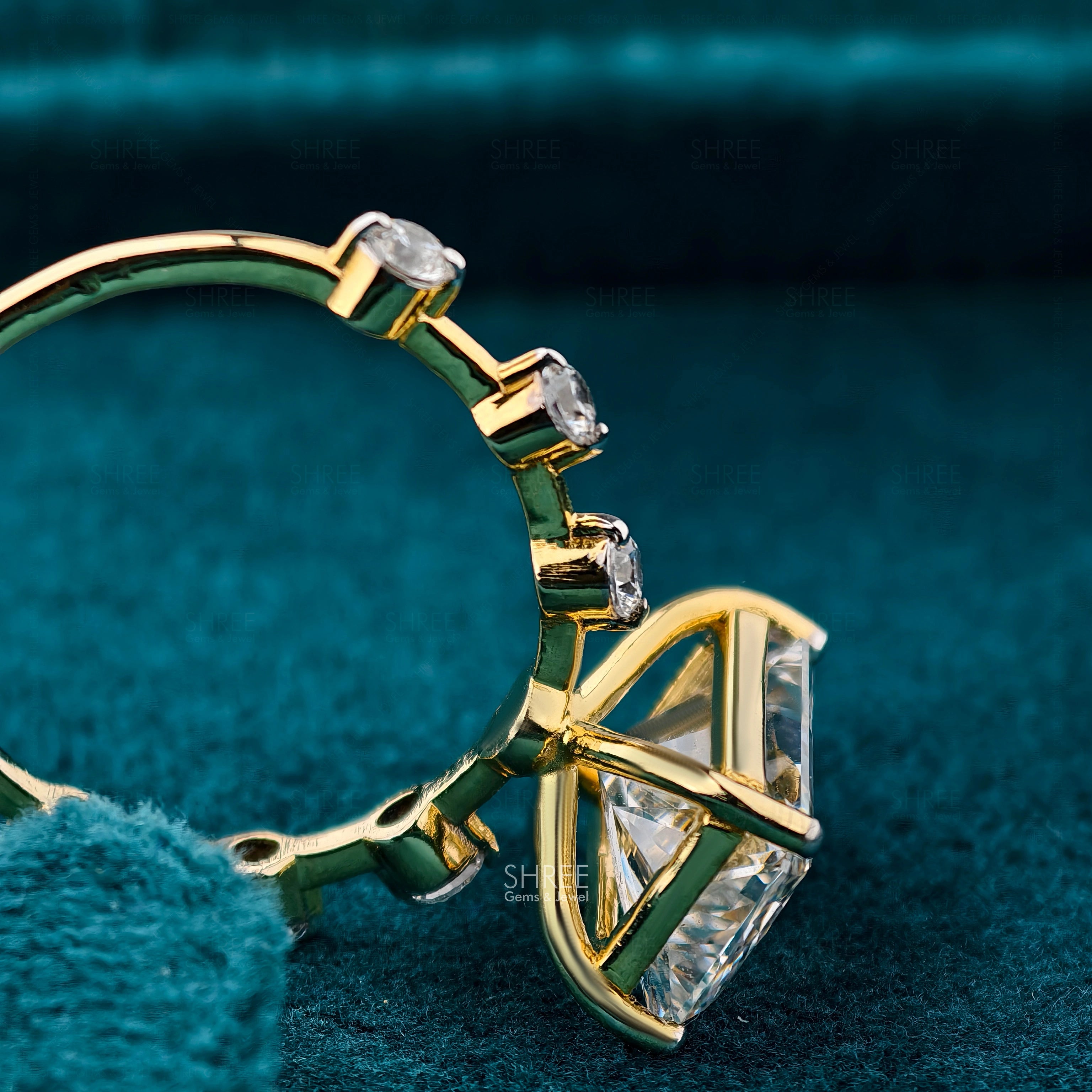 Setting View of Radiant Lab Grown Diamond Ring​

