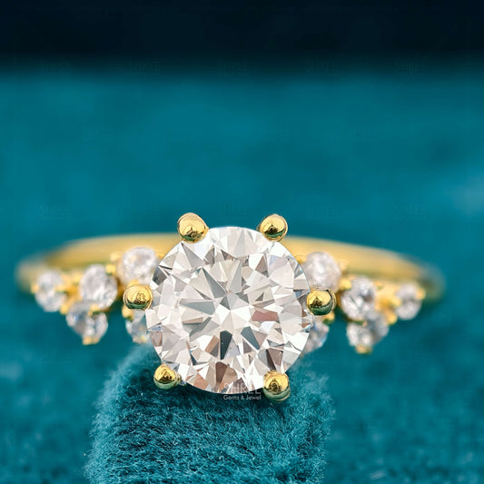 Front View Of 2 Carat Dainty Lab Grown Diamond Ring