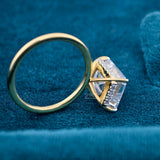 Gallery view of 2 Carat Emerald Cut Engagement Ring with Hidden Halo