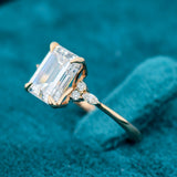 Side View of 2 Ct Emerald Cut Lab Grown Diamond Ring