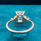 Back View of 2 Carat Emerald Cut Lab Grown Diamond Ring