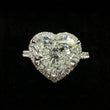 Front view of heart halo diamond ring
